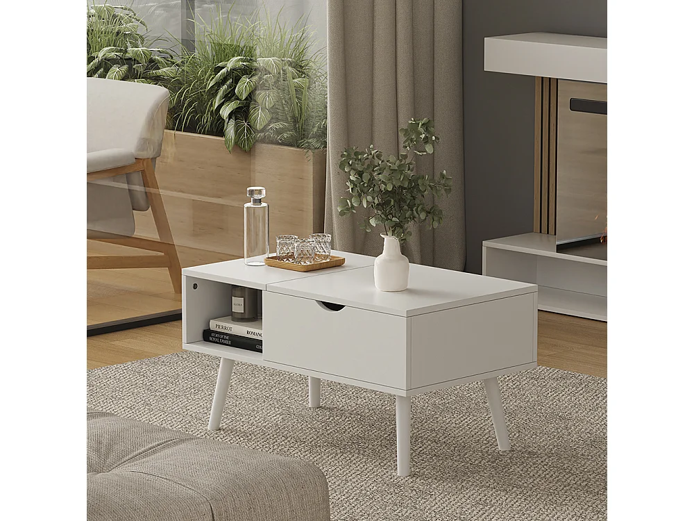 Coffee table white 76x45x40 stora