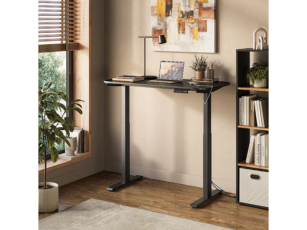 höhenverstellbarer elektrischer Schreibtisch schwarz/anthrazit 120x60x120 elevate