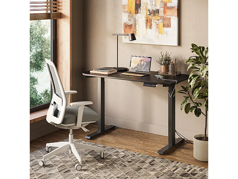 höhenverstellbarer elektrischer Schreibtisch schwarz/anthrazit 120x60x120 elevate