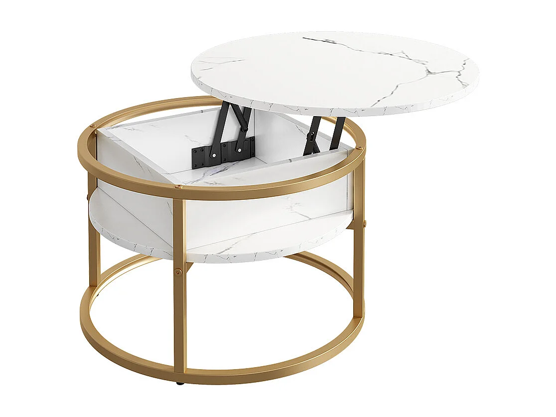 Coffee table white marble 57x57x47.5 marlo