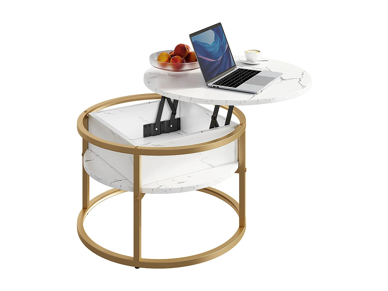 Coffee table white marble 57x57x47.5 marlo