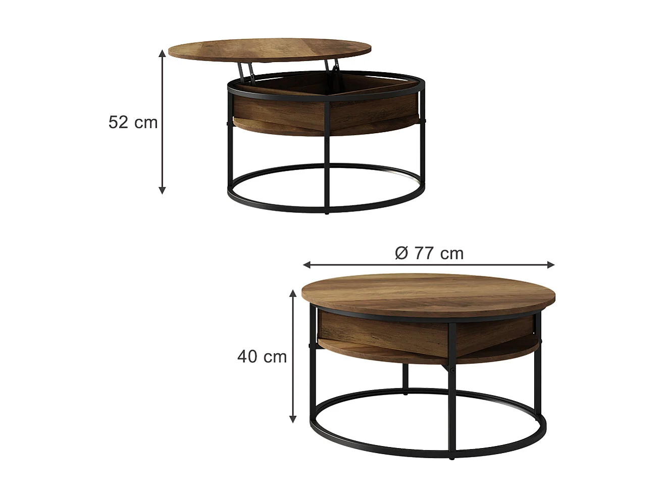 Table basse bois 77x77x52 marlo