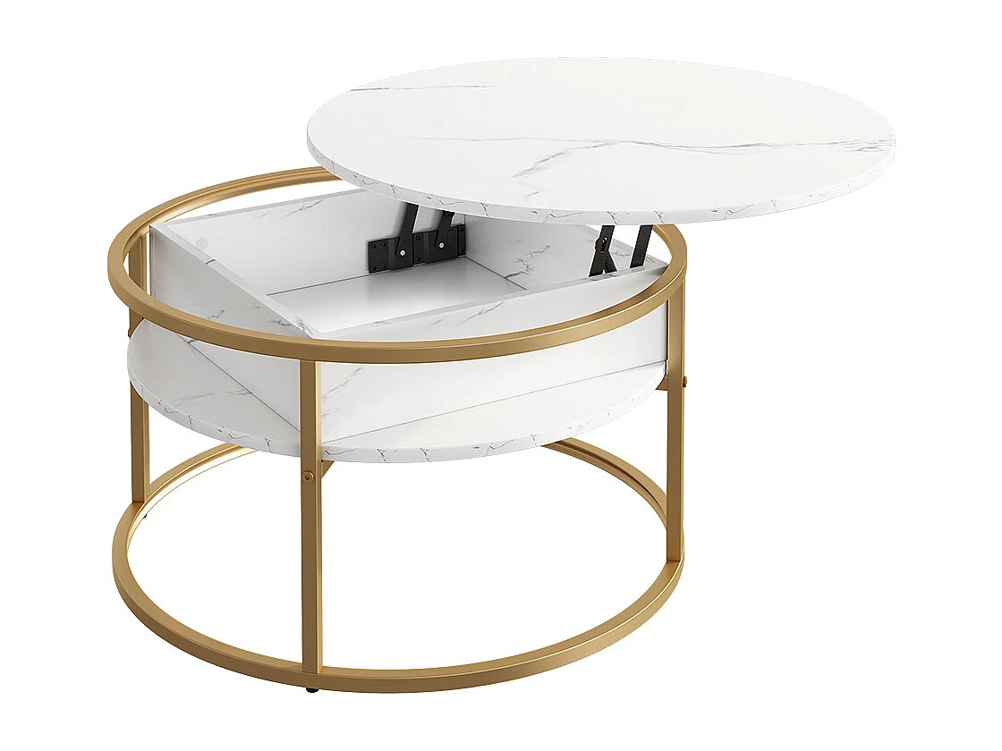 Coffee table white marble 77x77x52 marlo