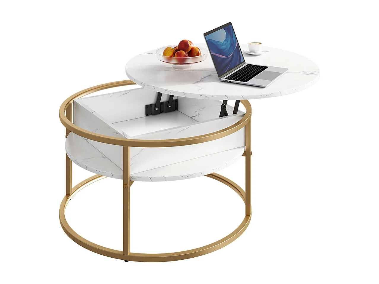 Coffee table white marble 77x77x52 marlo