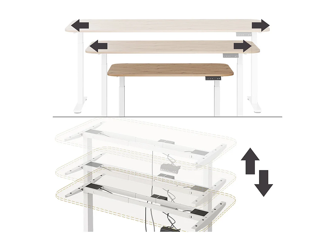 Bureau blanc/artisan 140x80x120 elevate
