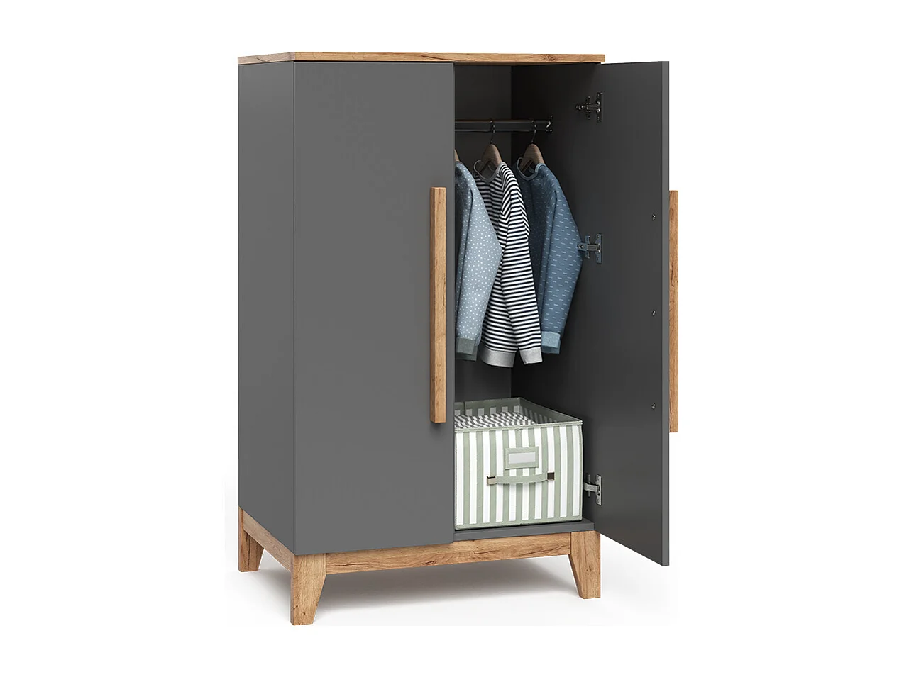 Børnegarderobe grå/artisan 70x53.4x120 malia