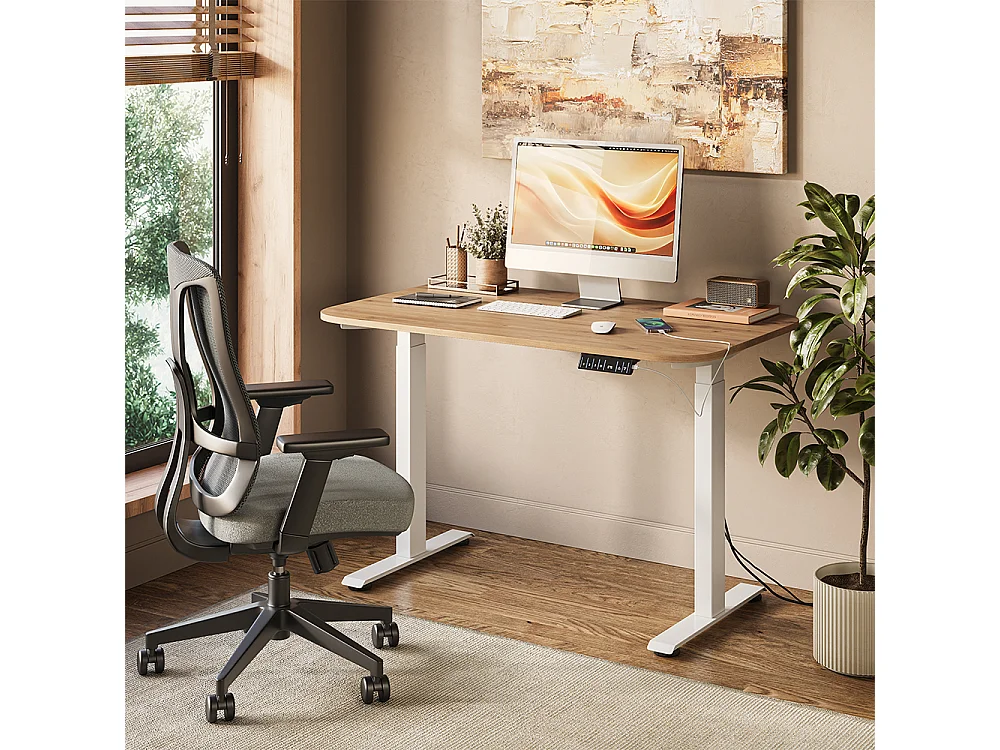 Bureau blanc/artisan 120x70x120 elevate