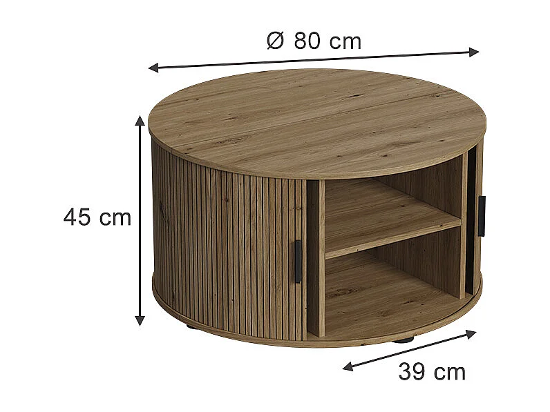 Table basse chêne 80x80x45 selva