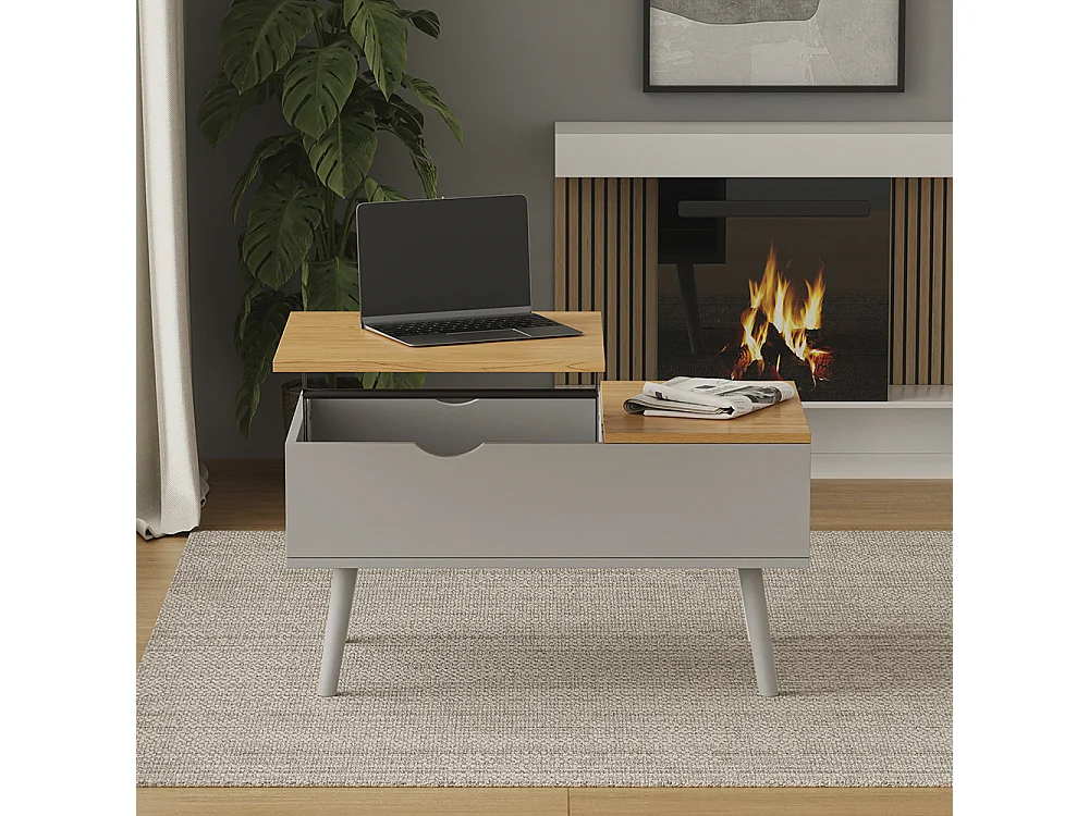 Table basse gris 76x45x40 stora