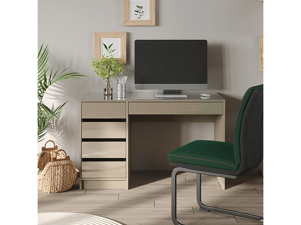 Bureau gris brillant 55x120x75 sherry