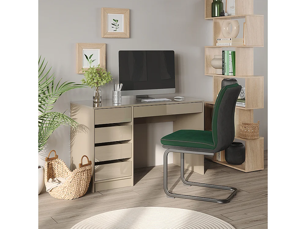 Bureau gris brillant 55x120x75 sherry