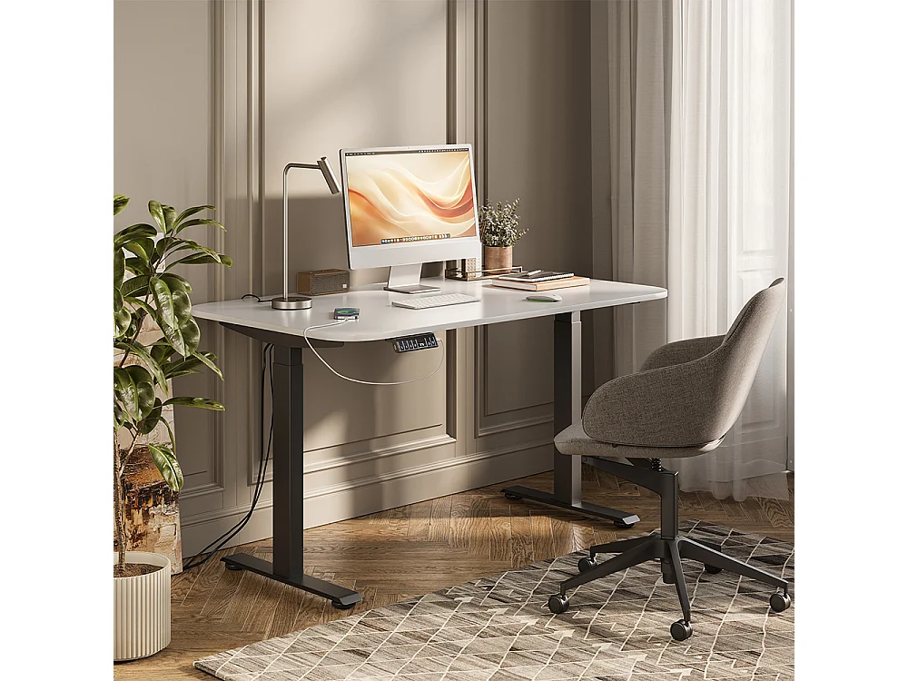 Bureau zwart/wit 140x80x120 elevate