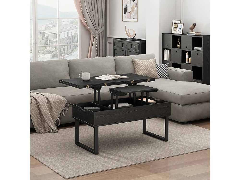 Coffee table black 100x50x48.5 lifty