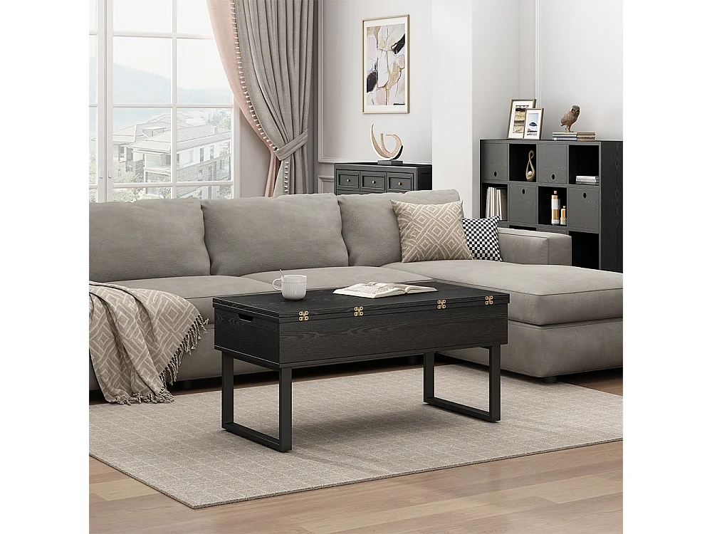 Coffee table black 100x50x48.5 lifty