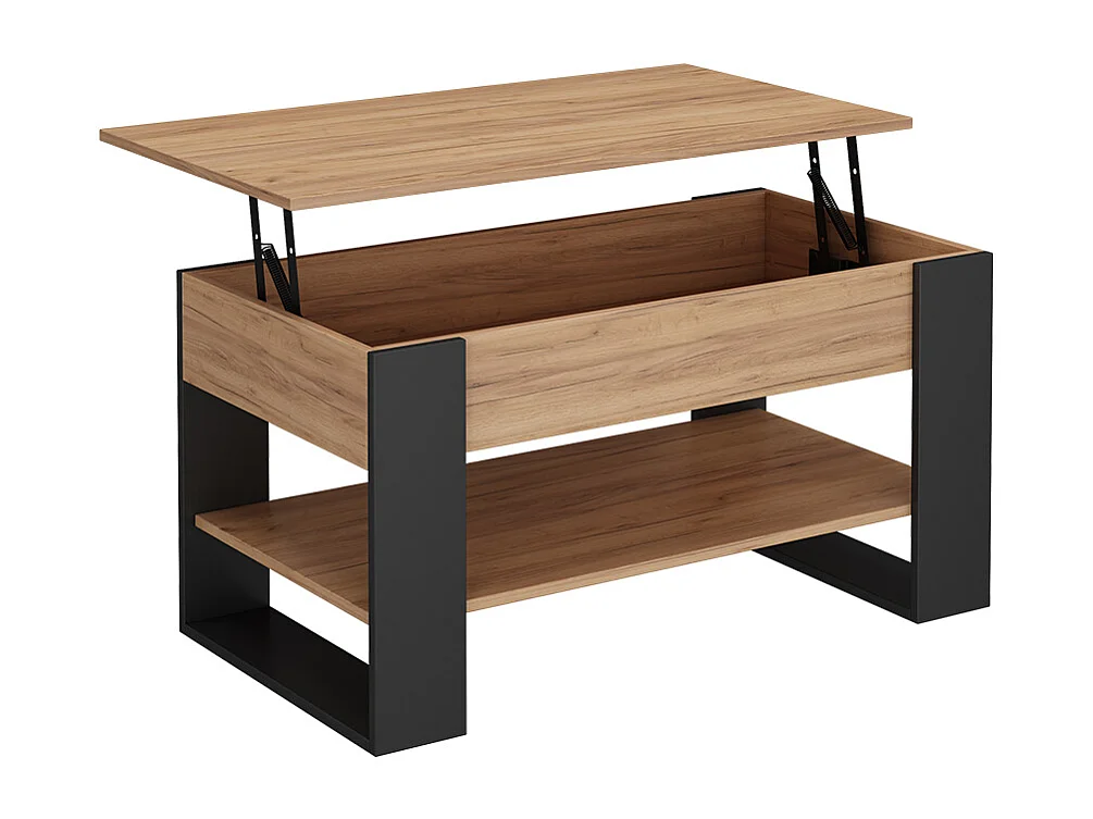 Coffee table oak/anthracite 92x51x47 lifto