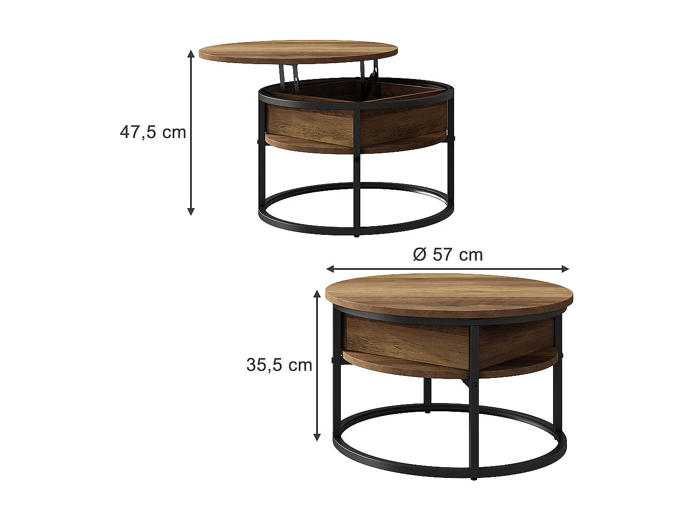 Table basse bois 57x57x47.5 marlo
