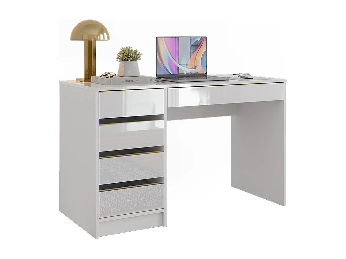 Schreibtisch weiß hochglanz 55x120x75 sherry