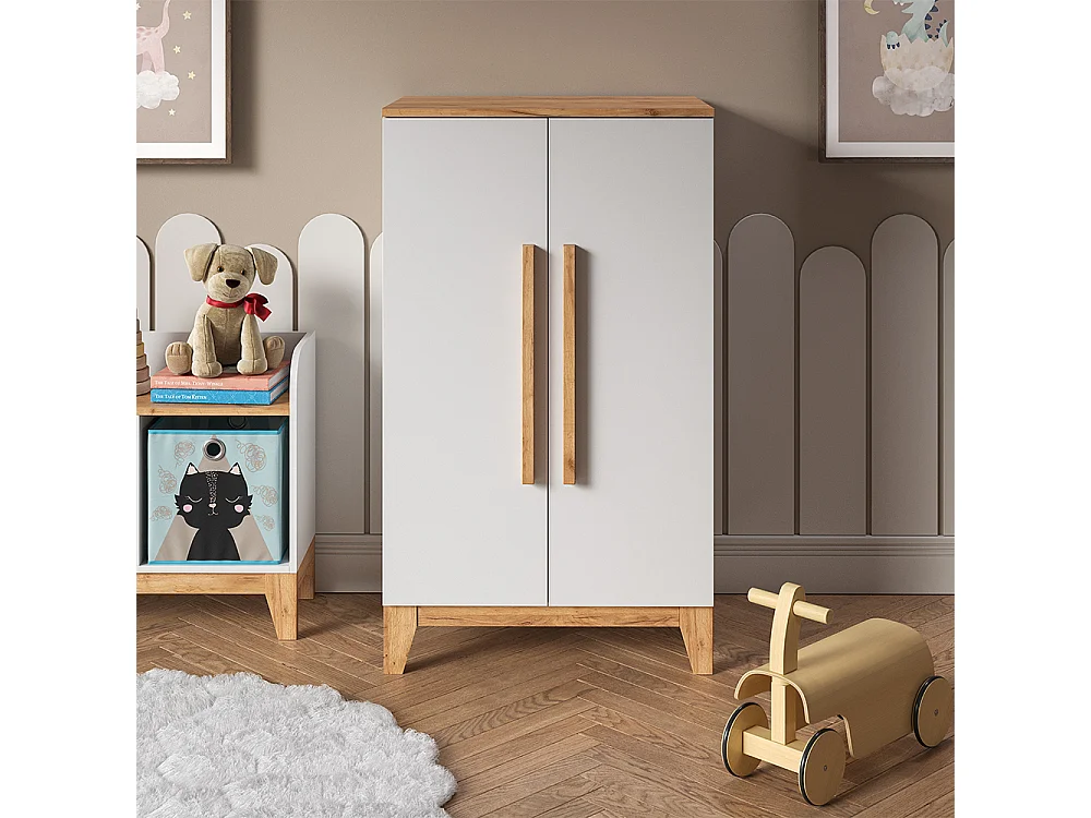 Kinderkleiderschrank weiß/artisan 70x53.4x120 malia