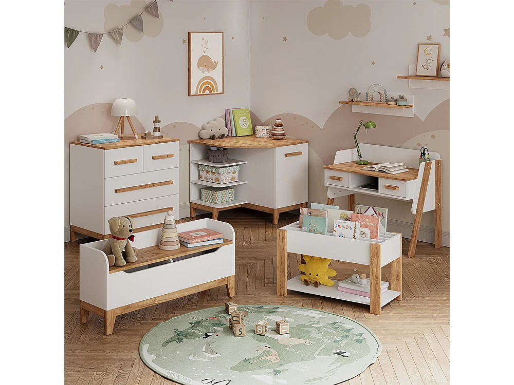 Kinderkleiderschrank weiß/artisan 70x53.4x120 malia