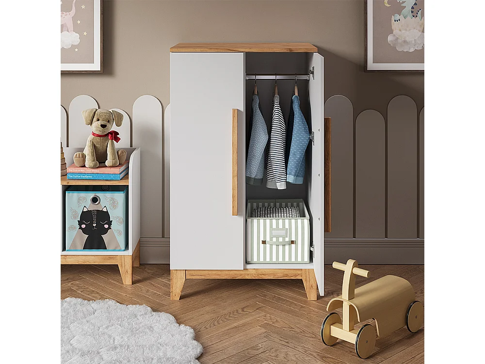 Børnegarderobe hvid/artisan 70x53.4x120 malia
