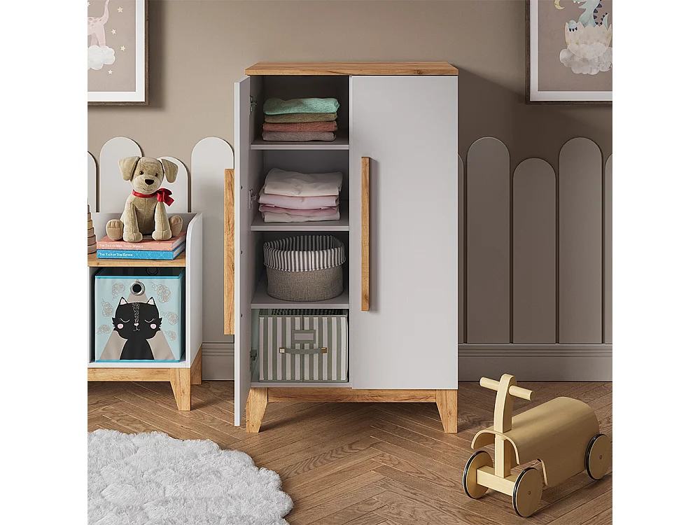 Børnegarderobe hvid/artisan 70x53.4x120 malia