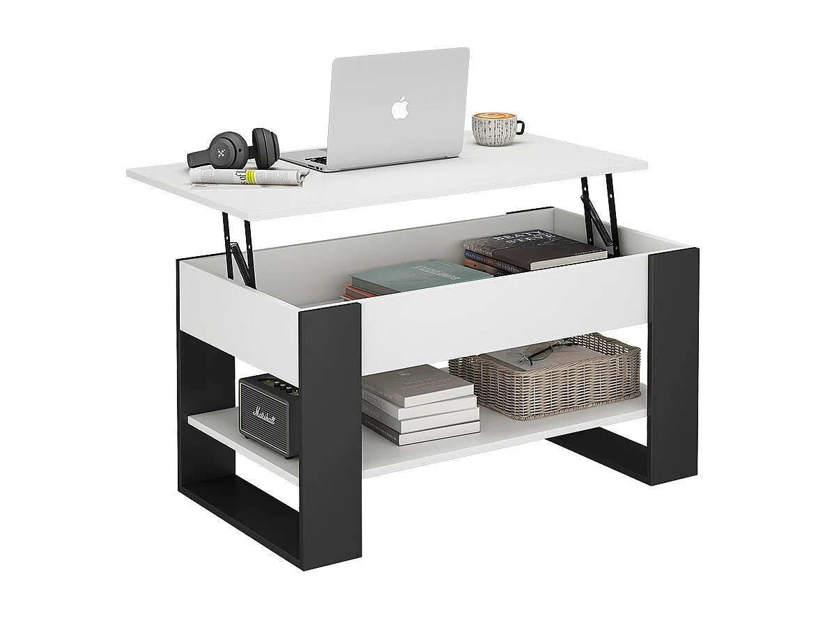 Coffee table white/anthracite 92x51x47 lifto