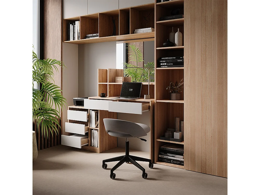 Bureau blanc/sonoma 139.8x40x115 anja