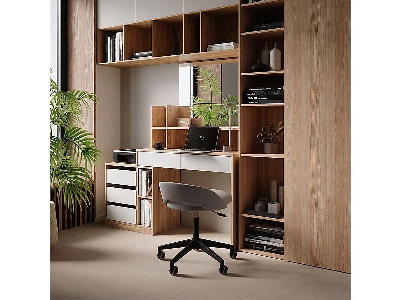 Bureau blanc/sonoma 139.8x40x115 anja