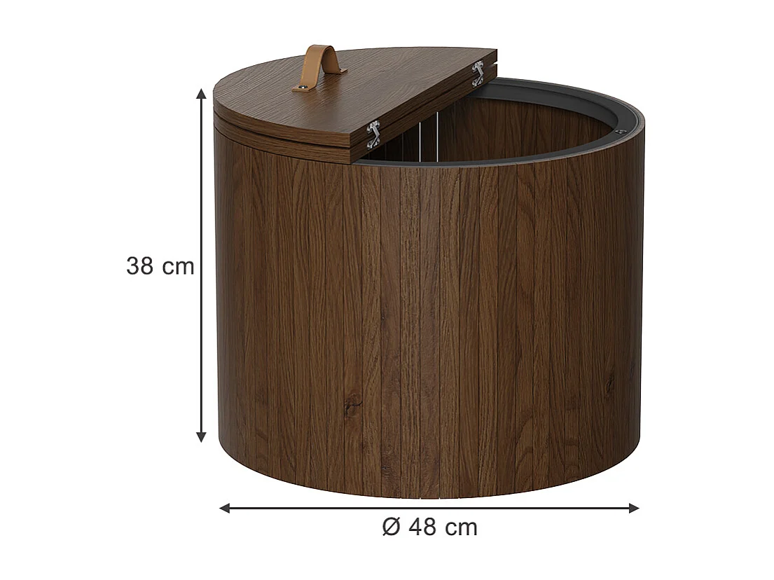 Coffee table walnut 48x48x38 tavilo