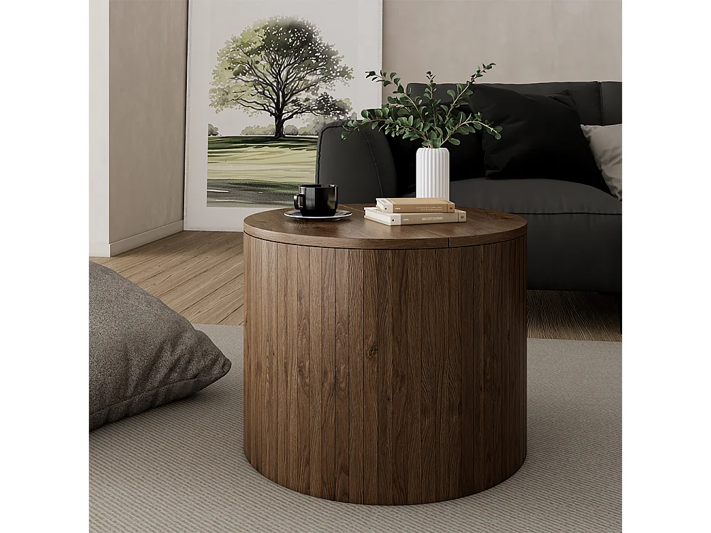 Coffee table walnut 48x48x38 tavilo