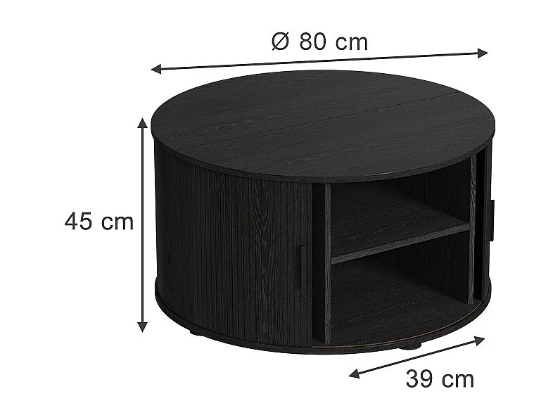 Table basse noir 80x80x45 selva