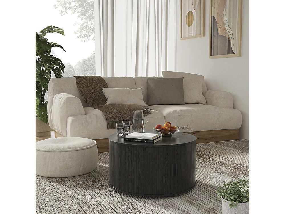 Coffee table black 80x80x45 selva