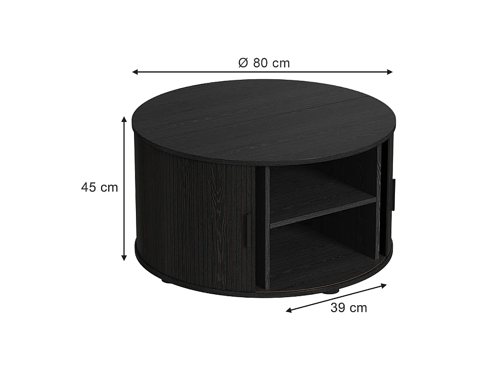 Table basse noir 80x80x45 selva