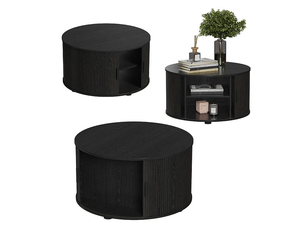 Table basse noir 80x80x45 selva
