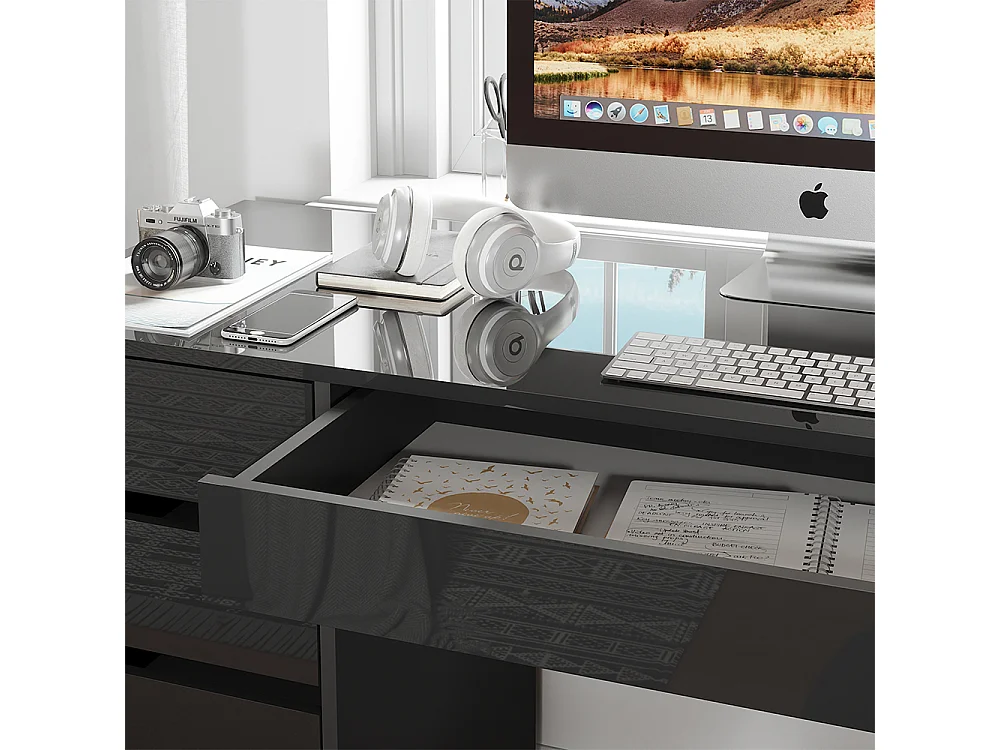 Scrivania antracite lucido 55x120x75 sherry