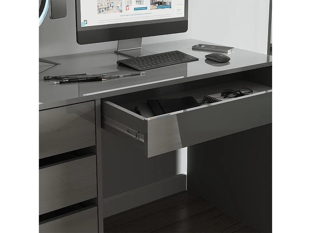 Scrivania grigio lucido 55x120x75 sherry