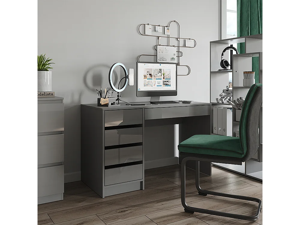 Scrivania grigio lucido 55x120x75 sherry