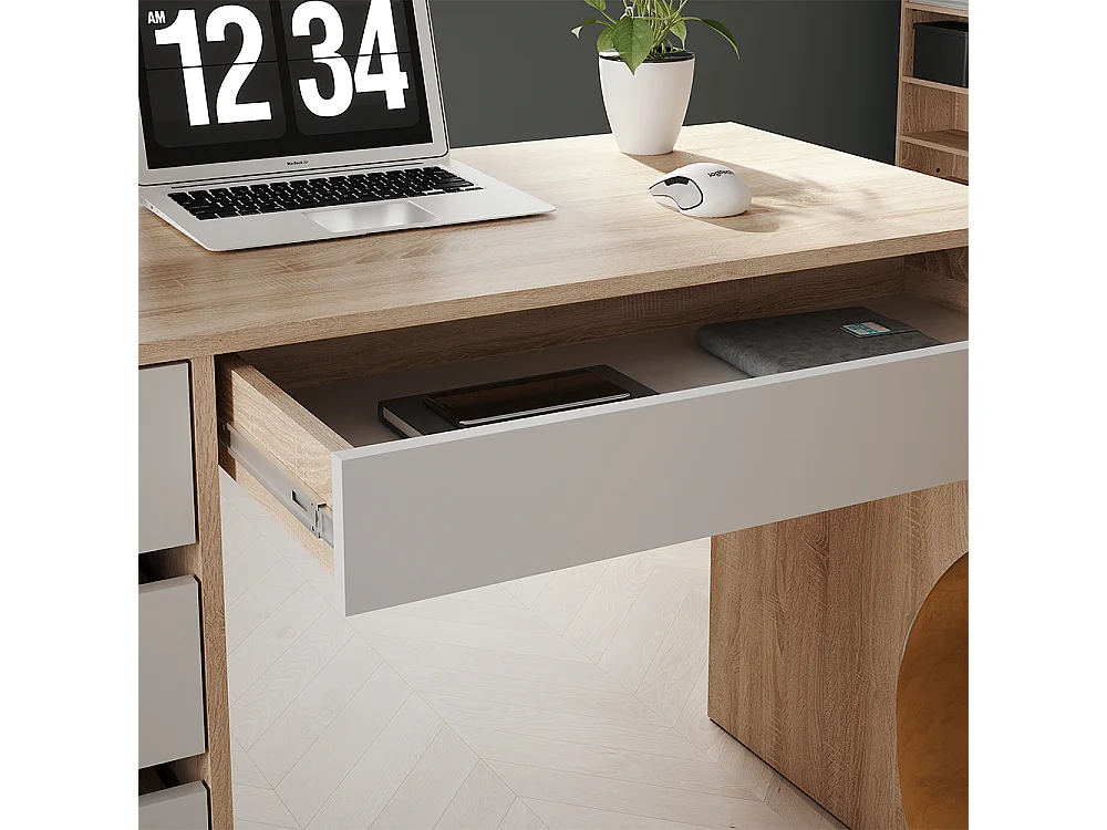 Bureau sonoma/blanc 55x120x75 sherry