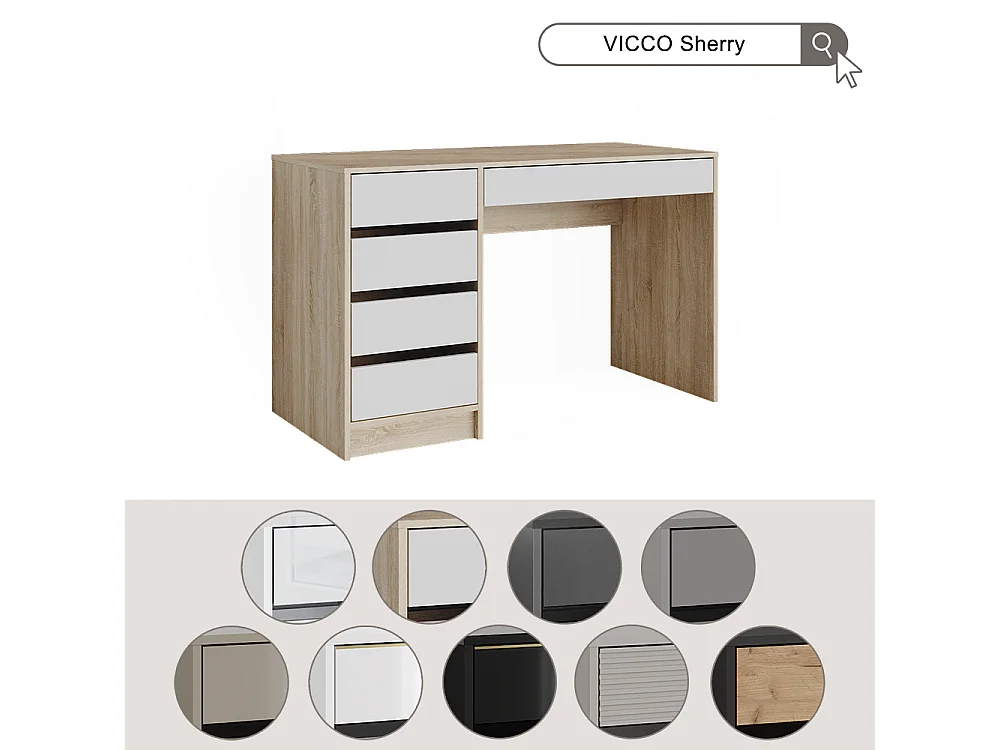 Bureau sonoma/blanc 55x120x75 sherry