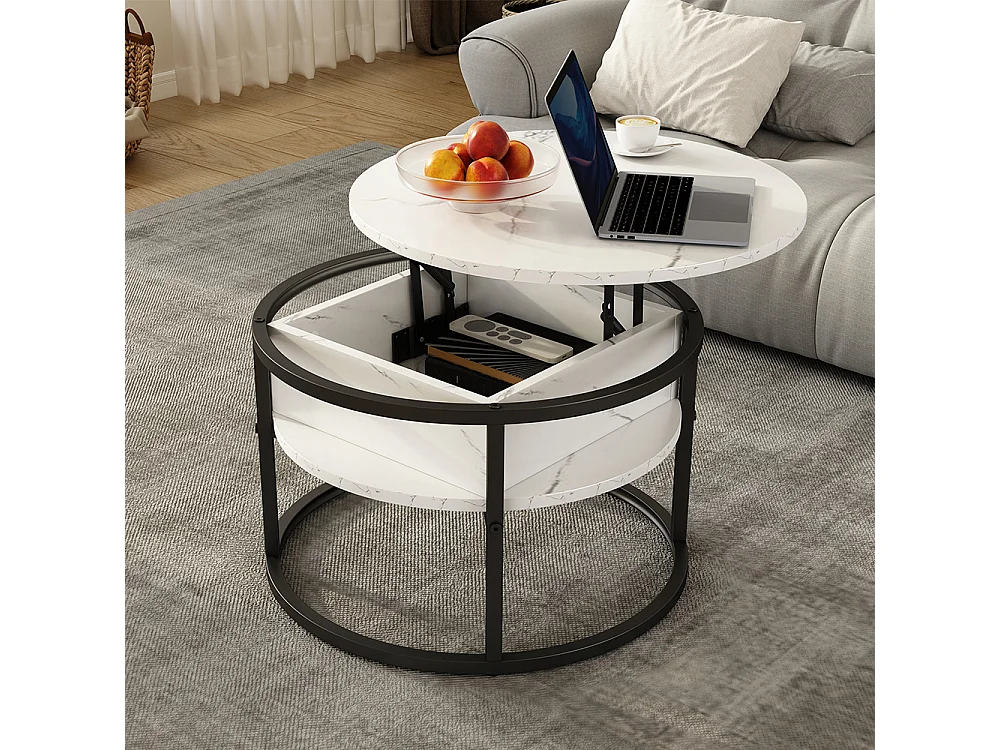 Coffee table white marble 57x57x47.5 marlo