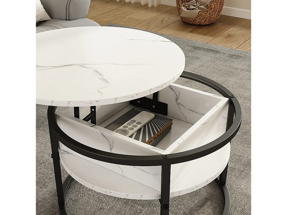 Coffee table white marble 57x57x47.5 marlo