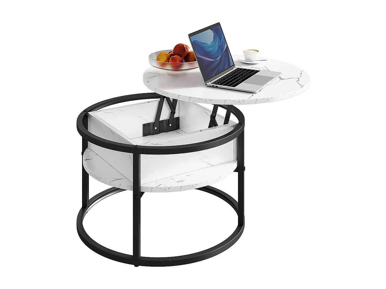 Coffee table white marble 57x57x47.5 marlo