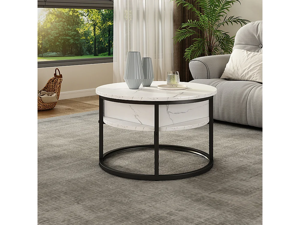 Coffee table white marble 57x57x47.5 marlo