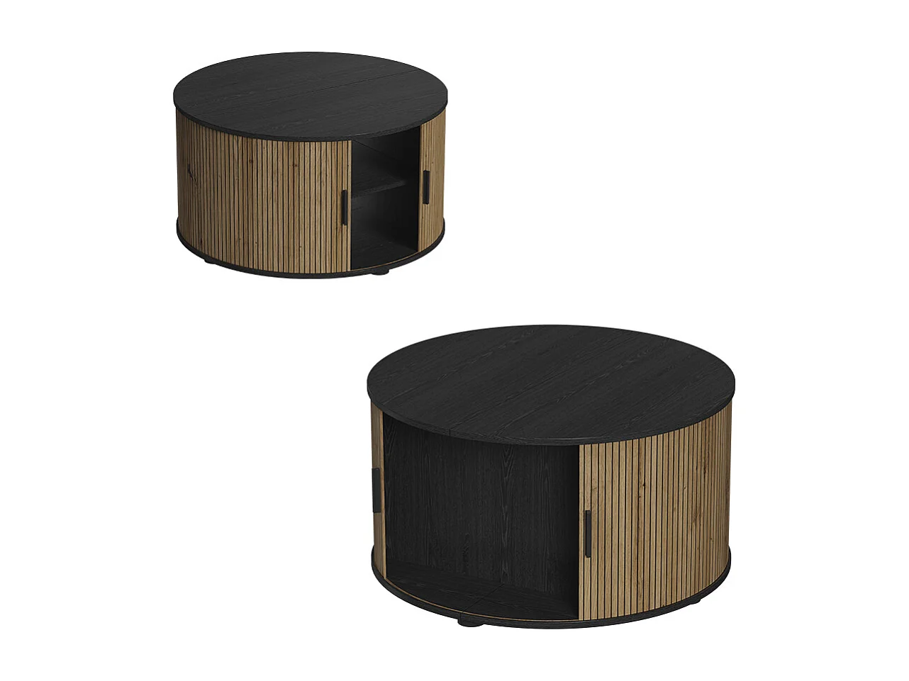 Table basse chêne/noir 80x80x45 selva