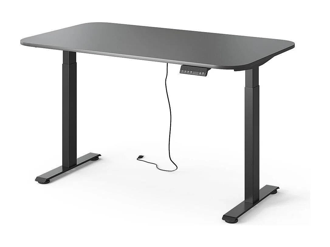 höhenverstellbarer elektrischer Schreibtisch schwarz/anthrazit 140x80x120 elevate