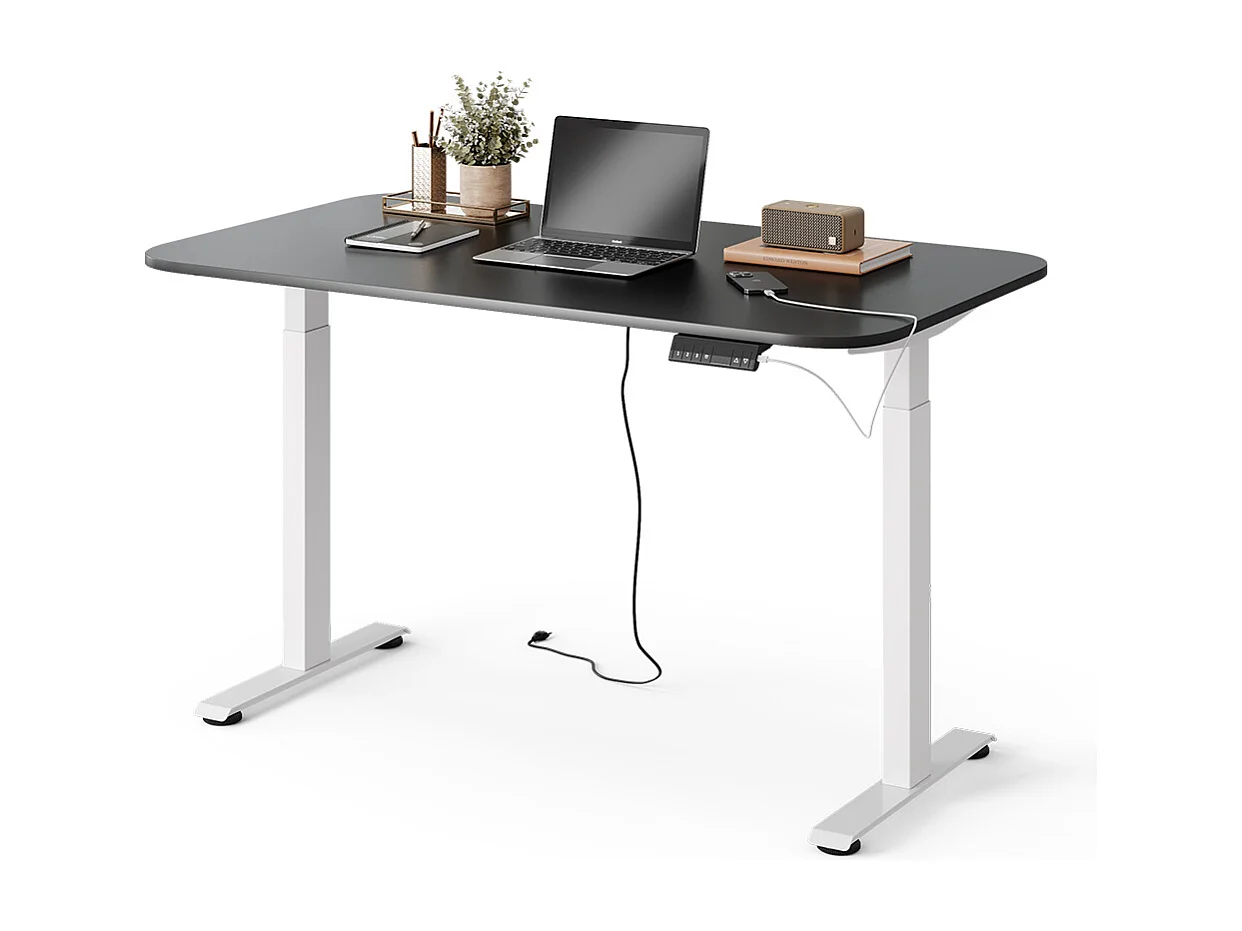 Bureau blanc/anthracite 140x80x120 elevate