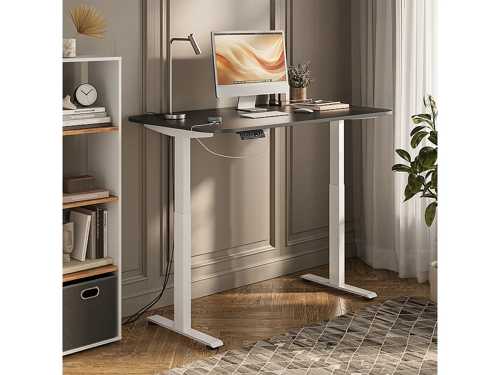 Bureau blanc/anthracite 140x80x120 elevate