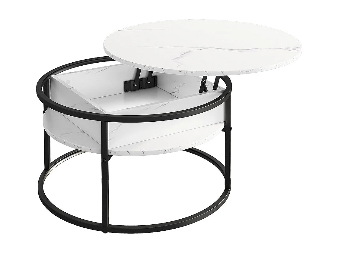 Coffee table white marble 77x77x52 marlo