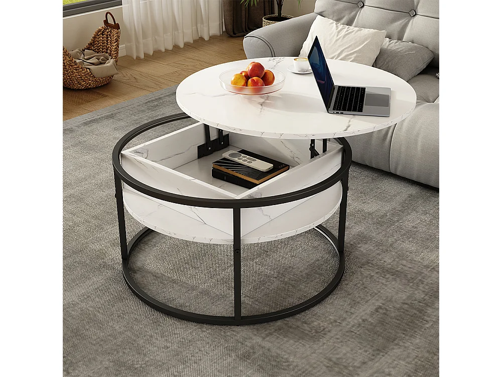 Coffee table white marble 77x77x52 marlo