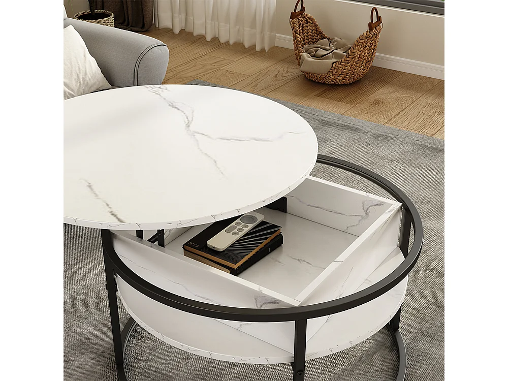 Coffee table white marble 77x77x52 marlo